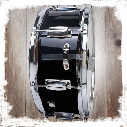 GRIFFIN Snare Drum - Poplar Wood Shell 14" x 5.5" with Black PVC & Coated Head - Acoustic Marching