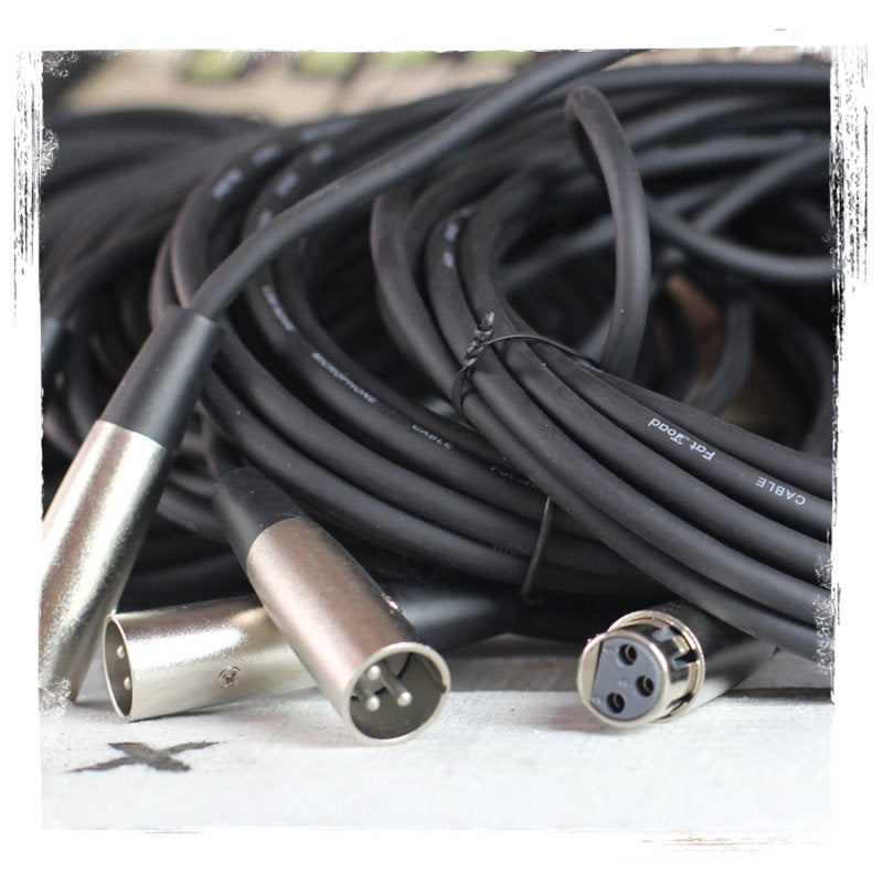 Microphone Cables by FAT TOAD - (4 Pack) 20ft Pro Audio XLR Mic Cord Patch Extension with Female & Male Connector - 24 AWG Shielded Wire & Balanced