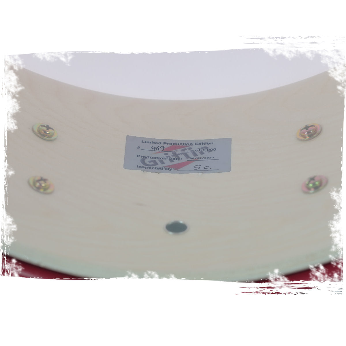 GRIFFIN Snare Drum Birch Wood Shell 14 X 6.5 Inch - Oversize 2.5" Large Vents & Custom Graphic Wrap