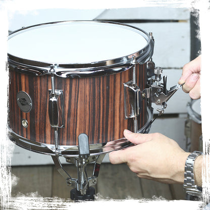 GRIFFIN Firecracker Snare Drum - Acoustic Popcorn 10" x 6" Poplar Mini Wood Shell & Black Hickory