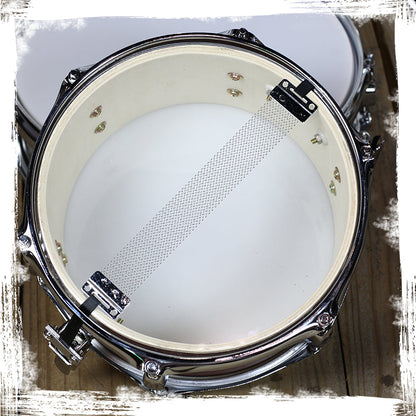 Popcorn Snare Drum by GRIFFIN - Firecracker Acoustic 10" x 6" Poplar Shell with Zebra Wood PVC - Soprano Mini Concert Marching Percussion Instrument