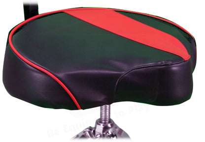 Saddle Drum Throne with Backrest Support by GRIFFIN - Padded Leather Drummer Motorcycle Biker Style