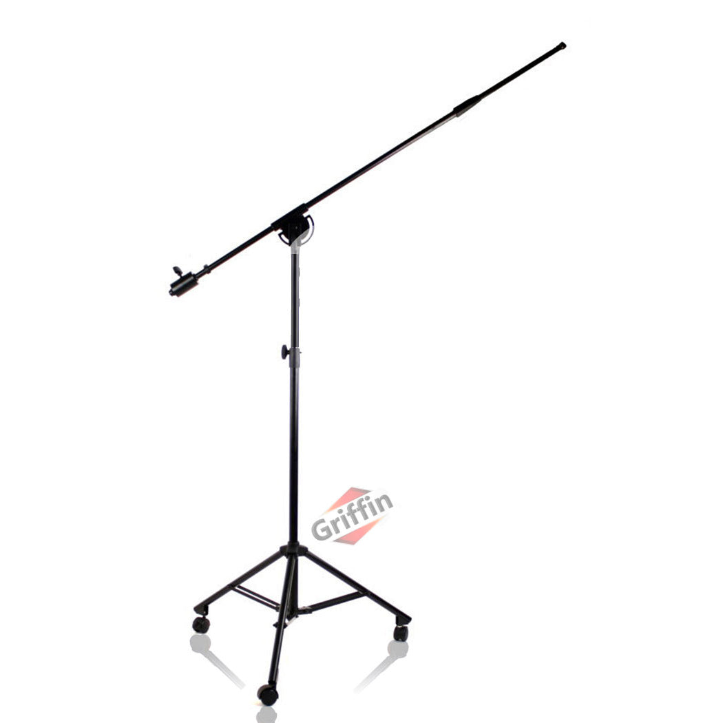 GRIFFIN Professional Studio Microphone Boom Stand with Casters - Extended Height Recording Mic