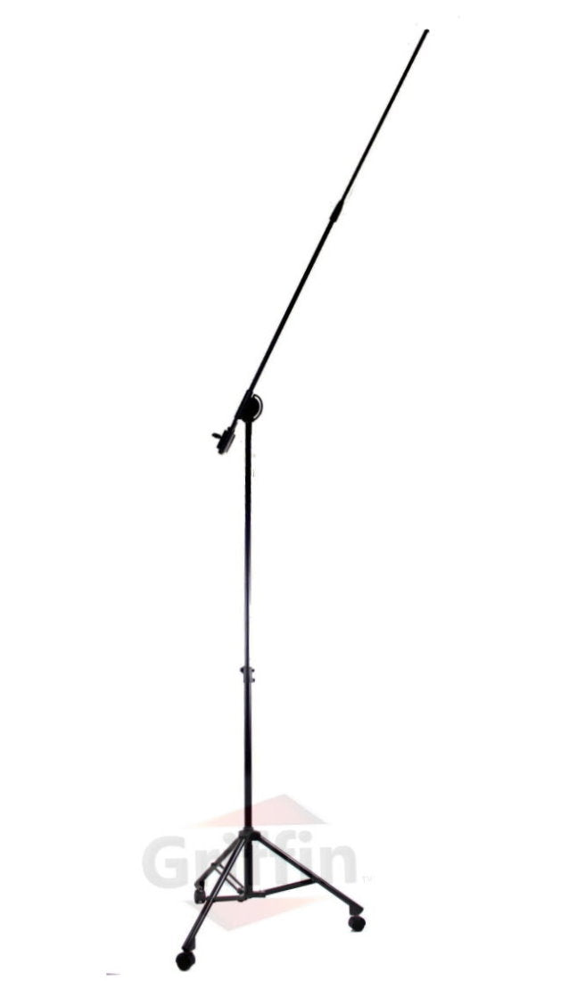 GRIFFIN Professional Studio Microphone Boom Stand with Casters - Extended Height Recording Mic