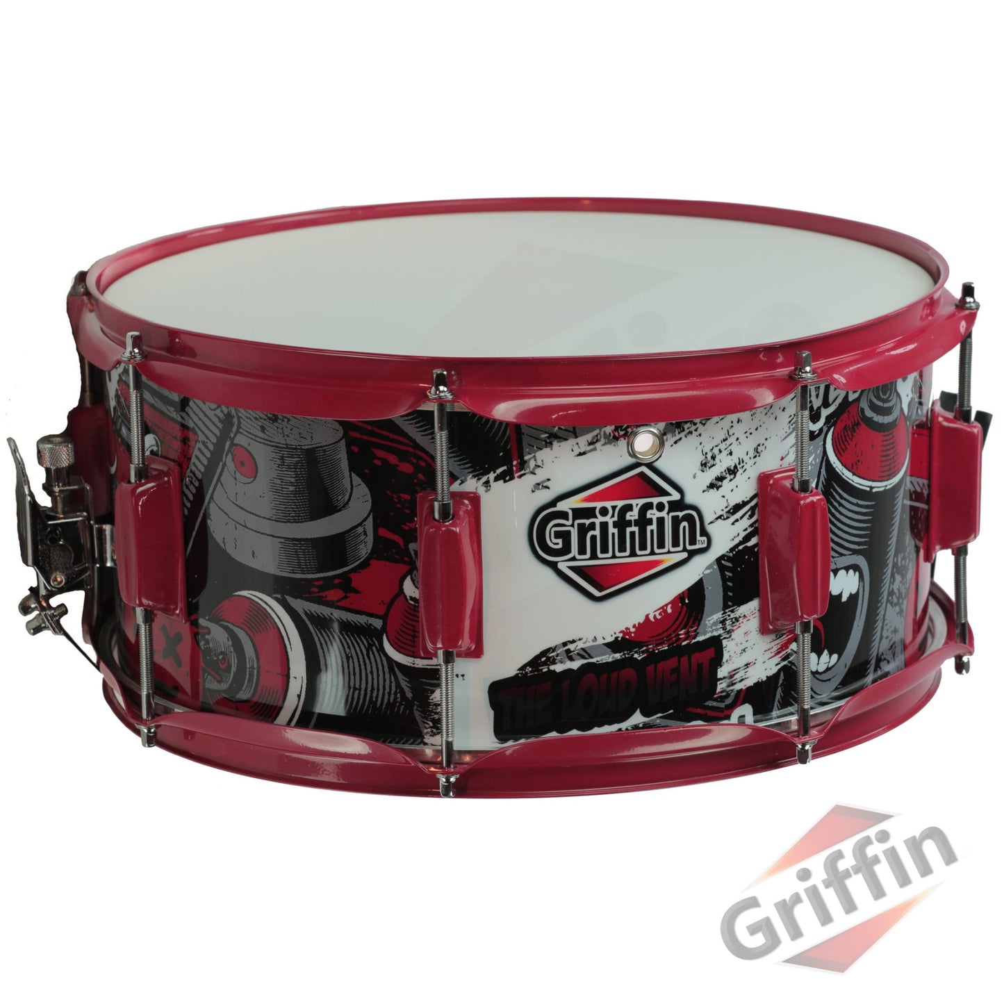 Snare Drum by GRIFFIN - Birch Wood Shell 14"x6.5" with Custom Graphic Wrap (Limited Edition)