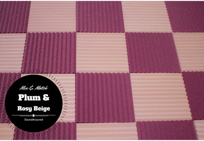 1 Inch Acoustic Foam Wedge Style Panels - 13 Color Options