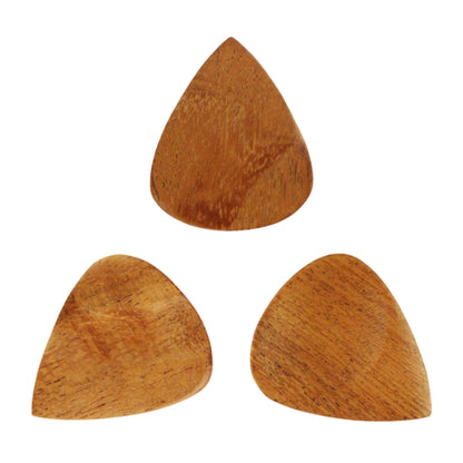 Acacia Wood Guitar Or Bass Pick - 3.0 mm Ultra Heavy Gauge - 351 Groove Shape - Natural Finish Handmade Specialty Exotic Luxury Plectrum