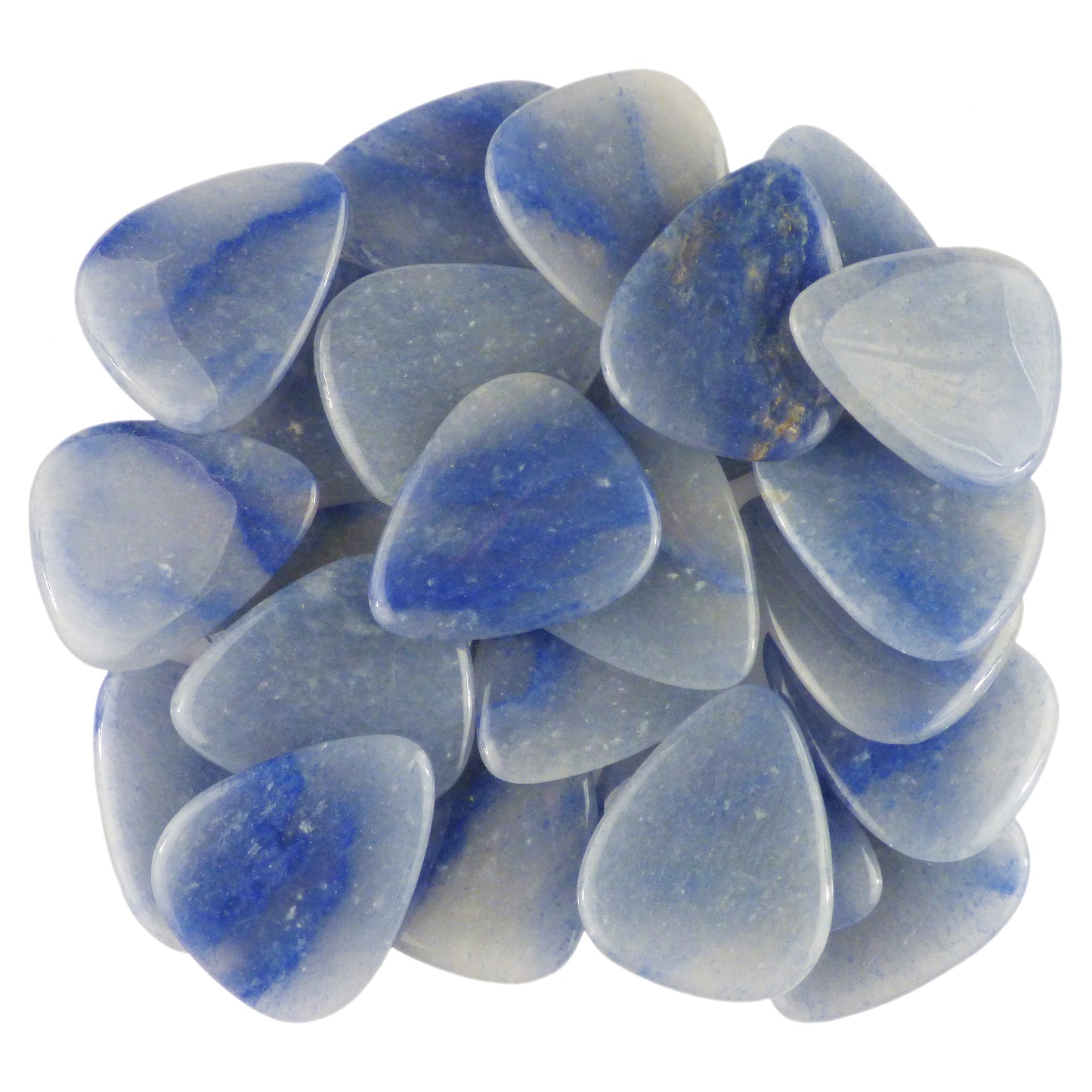 Blue Aventurine Stone Guitar Or Bass Pick - 3.0 mm Ultra Heavy Gauge - 351 Shape - Specialty Handmade Gemstone Exotic Plectrum