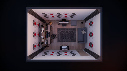 Hexagon Polyester Acoustic Panels - 12 Pack | Eco-Friendly Sound Absorption | Easy Peel & Stick Installation