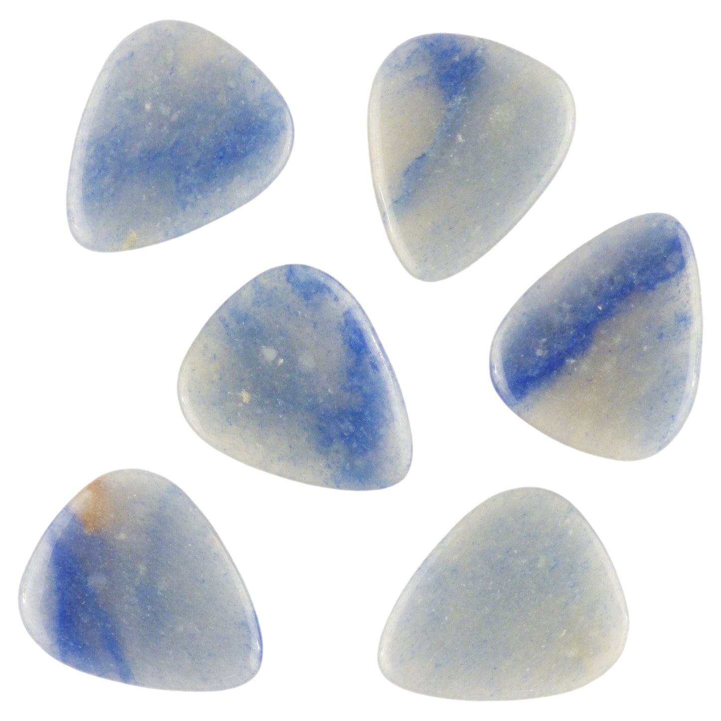 Blue Aventurine Stone Guitar Or Bass Pick - 3.0 mm Ultra Heavy Gauge - 351 Shape - Specialty Handmade Gemstone Exotic Plectrum