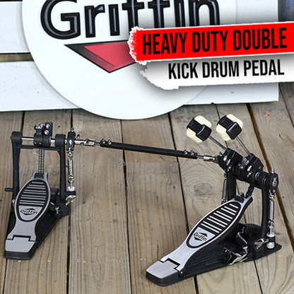quad bass pedal Deluxe Double Kick Drum Pedal for Bass Drum by GRIFFIN