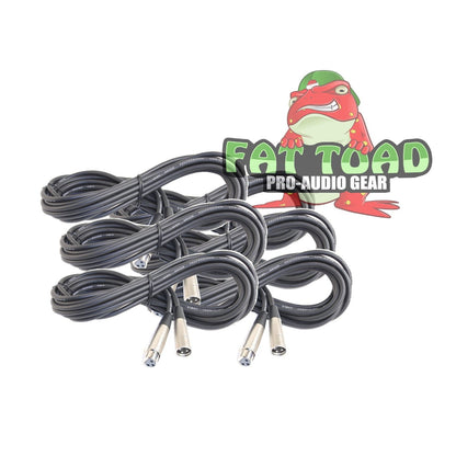 XLR Microphone Cables (6 Pack) by FAT TOAD - 20ft Pro Audio Mic Cord Patch Extension with Lo-Z Connector - 24 AWG Wire & Balanced for Recording
