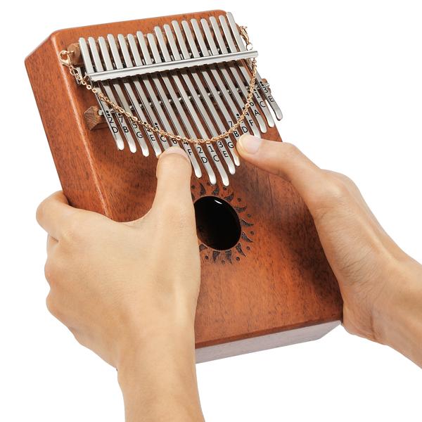 17 Key KALIMBA with Hard Case - Thumb Piano Finger Piano, Mbira Solid Mahogany Body