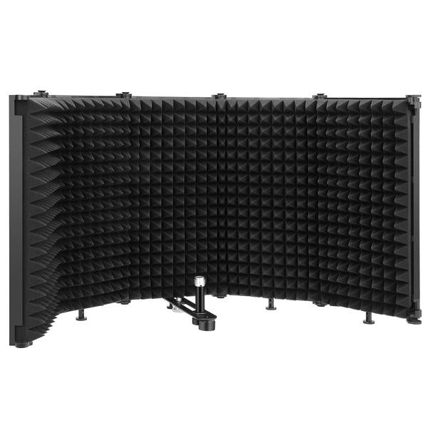 Tabletop Compact Microphone Isolation Shield, Foldable 3/8" and 5/8" Threaded Mount