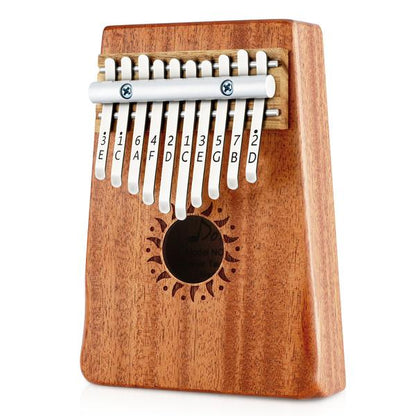 Premium 10 Key Kalimba Thumb Piano Solid Mahogany Body with Accessories