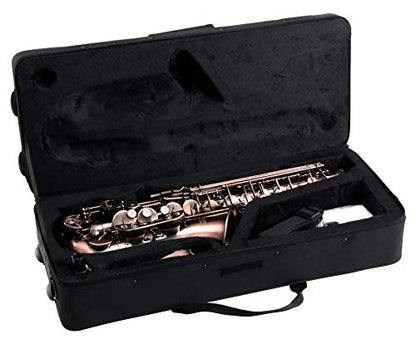 Professional Red Bronze Bend EB E-Flat Alto Saxophone + Gig Bag & Accessories by LADE