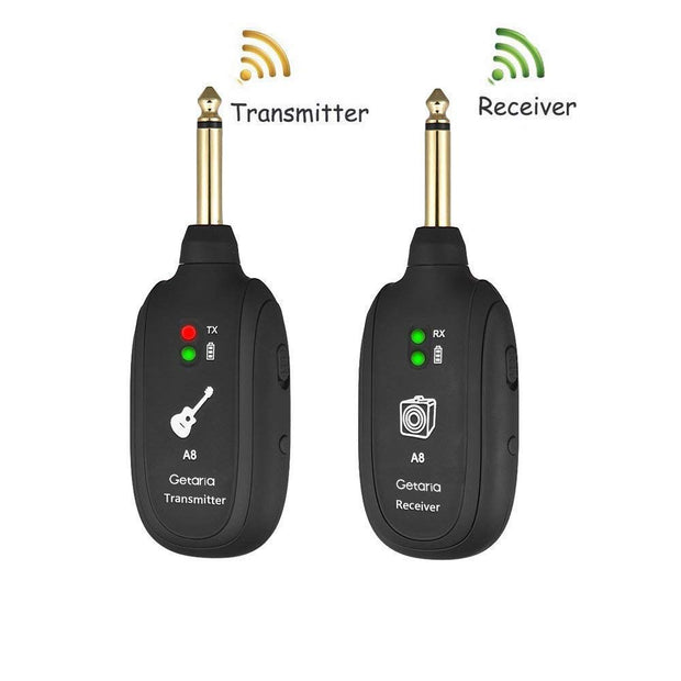 Wireless Guitar System, Wireless Guitar Transmitter Receiver 4 Channels Audio Transmitter Receiver for Electric Guitar Bass Violin