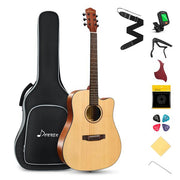 41'' Cutaway Acoustic Guitar Full Size Spruce Guitar Bundle with Gig Bag Tuner Accessories Full Starter Kit