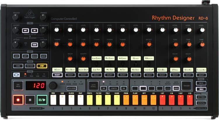 Custom padded cover for Behringer RD-8 Rhythm Designer Analog Drum Machine RD8