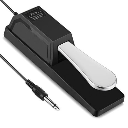 Universal Sustain Pedal with Polarity Switch for MIDI Keyboards, Digital Pianos, Synth (1/4 Inch Jack)