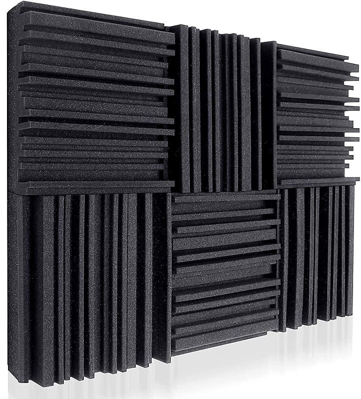 Panel Absrobers Acoustic Studio Absorption Foam Panel 12 Pack 2'' X 12'' X 12'' Broadb ...