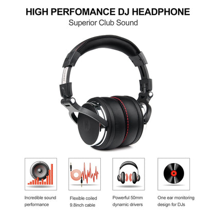 Professional Studio Pro DJ Headphones with Microphone Over Ear HiFi Monitors