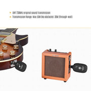 Wireless Guitar System, Wireless Guitar Transmitter Receiver 4 Channels Audio Transmitter Receiver for Electric Guitar Bass Violin Guitar Solo Guitarist Guitar Player 