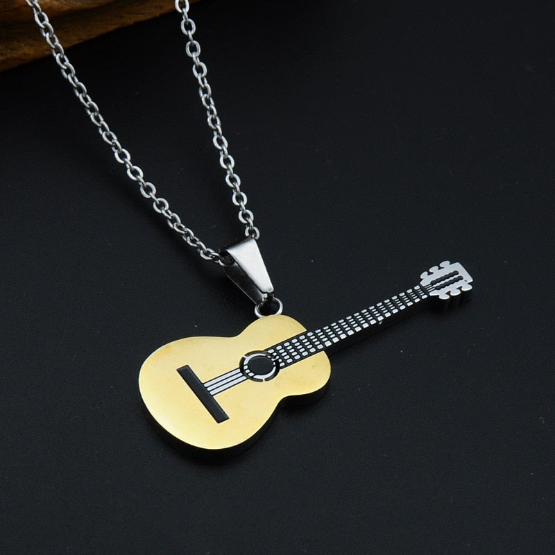 Acoustic Guitar Inspired Pendant + Chain