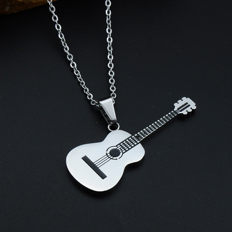 Acoustic Guitar Inspired Pendant + Chain