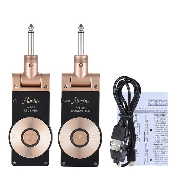 2.4 G Wireless Electric Guitar Transmitter & Receiver Set (30 Meters Transmission Range)