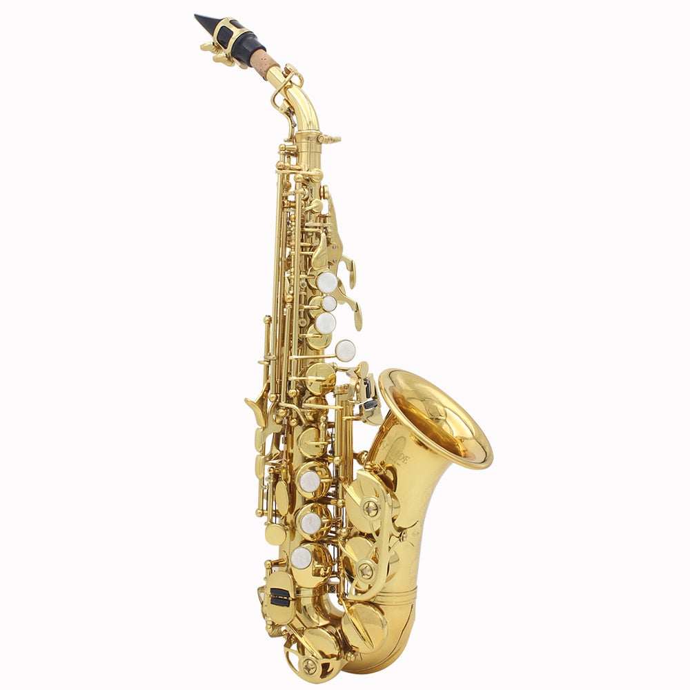 Brand New Brass Bb Soprano Saxophone with Accessories