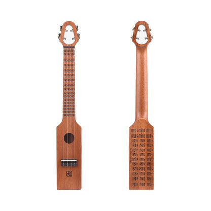 23 Inch Bottle Shape Ukulele (Concert) with Engraved Music Scale and Chord Diagrams