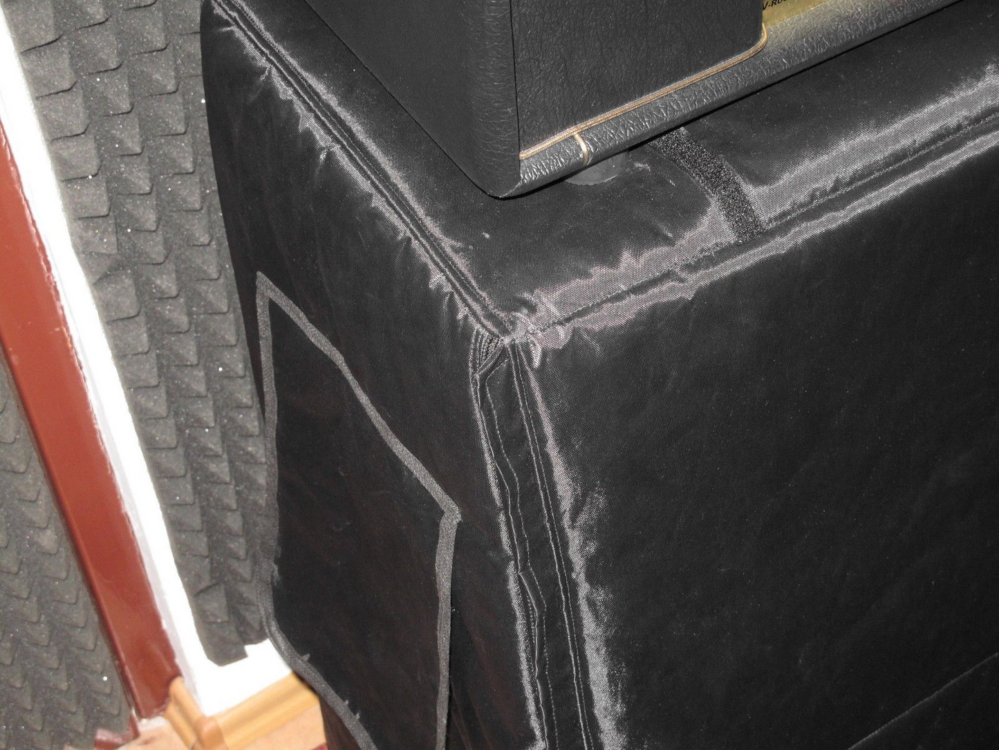 Custom padded cover w/zippers, logo, roll-up flap for DV MARK C412 Slant cabinet