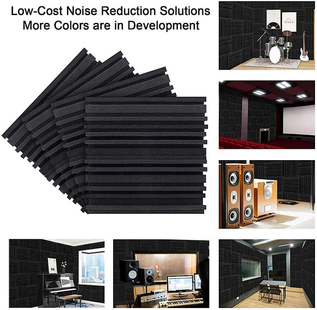 Acoustic Studio Absorption Foam Panel 12 Pack 2'' X 12'' X 12'' Broadband Sound Absorber